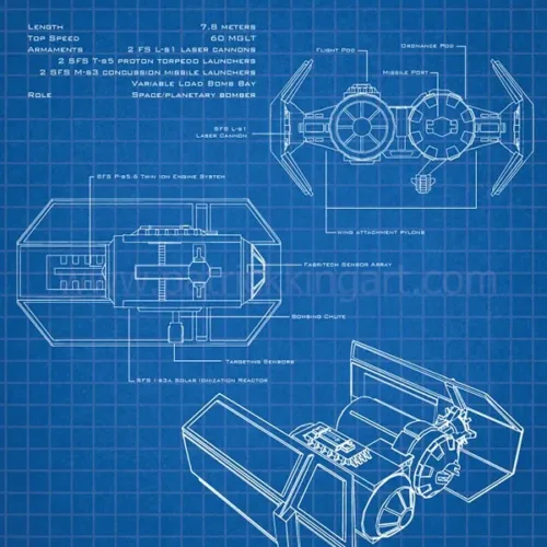 TIE Bomber - Star Wars Schematics - Patrick King Art