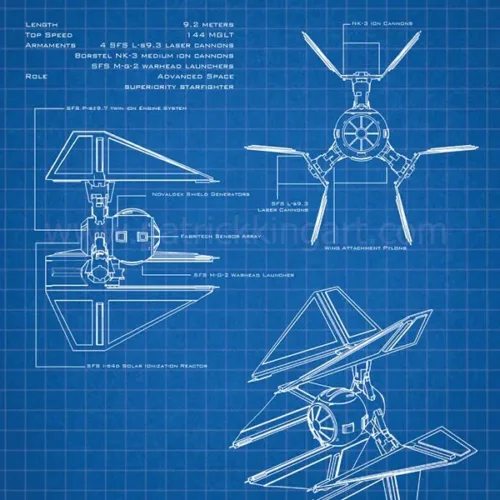 TIE Defender - Star Wars Schematics - Patrick King Art