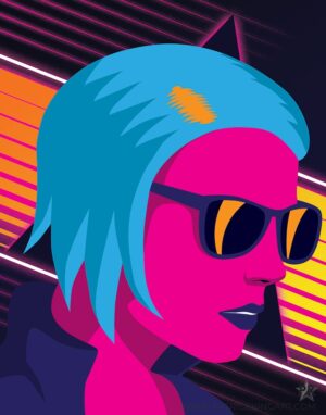 Synthwave Girl - Synthwave Art - Patrick King Art