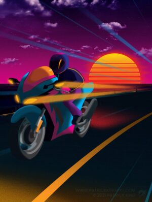 Oceanside - Synthwave Art - Patrick King Art