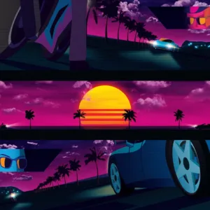 Showdown - Synthwave Art - Patrick King Art