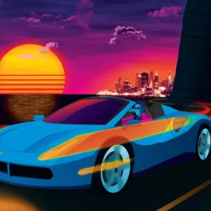 The Pursuit - Synthwave Art - Patrick King Art