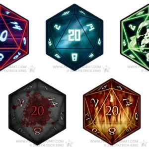 D20 Stickers - Patrick King Art