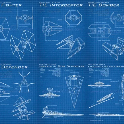 Galactic Empire Schematics - Star Wars Art - Patrick King Art