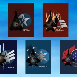Heroes of Strangereal Stickers - Ace Combat Art - Patrick King Art