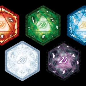 Chromatic Dragon D20 Stickers - Patrick King Art