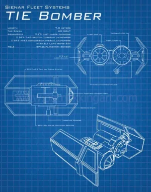 TIE Bomber - Star Wars Schematics - Patrick King Art