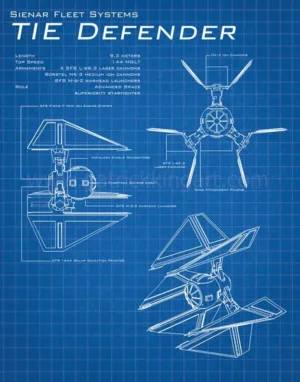 TIE Defender - Star Wars Schematics - Patrick King Art