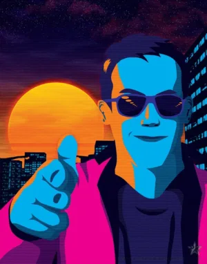 Synthwave Guy - Synthwave Art - Patrick King Art