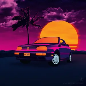 Synthwave Car Commission - Synthwave Art - Patrick King Art