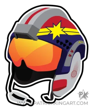 Captain Marvel - X-Wing Helmet - Fanart - Patrick King Art