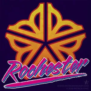 Synthwave Rochester, NY Logo - Synthwave Art - Patrick King Art