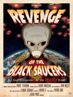 Hollywood Burns - Revenge of the Black Saucers - Fanart - Patrick King Art