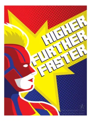 Captain Marvel - Higher Further Faster - Fanart - Patrick King Art