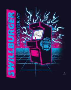 Swillburger T-Shirt Design - Synthwave Art - Patrick King Art