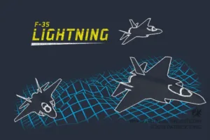 F-35 Lightning - Vintage Fighter Jets - Patrick King Art
