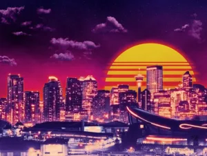 Calgary, AB - Synthwave Art - Patrick King Art