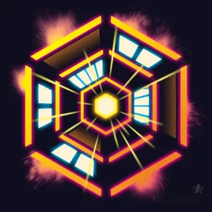 Tangerine Beams Avatar - Synthwave Art - Patrick King Art