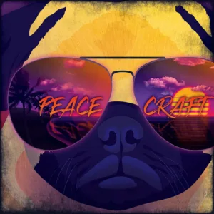 DJ Peacecraft Pug - Synthwave Art - Patrick King Art