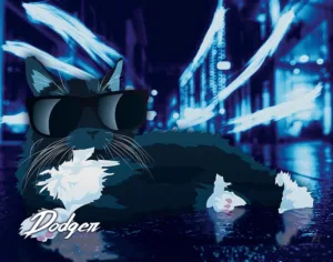 Cat Portrait Commission - Synthwave Art - Patrick King Art