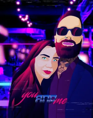 Couple Portrait Commission - Synthwave Art - Patrick King Art