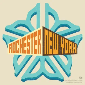 70s-inspired Rochester, NY Logo - Original Art - Patrick King Art