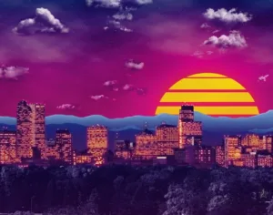 Denver, CO - Synthwave Art - Patrick King Art