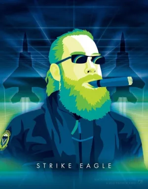 Strike Eagle - Synthwave Art - Patrick King Art