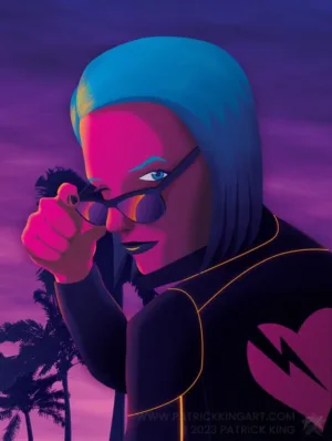 Flirt - Synthwave Art - Patrick King Art