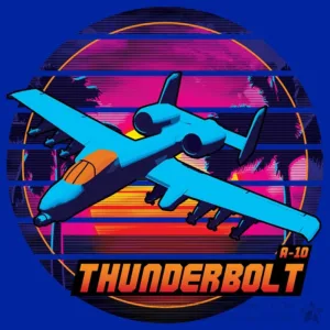 A-10 Thunderbolt - Neon Fighter Jets - Patrick King Art