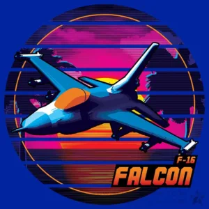 F-16 Falcon - Neon Fighter Jets - Patrick King Art