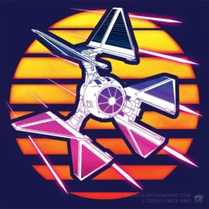 Synthwave TIE Defender - Star Wars Art - Patrick King Art
