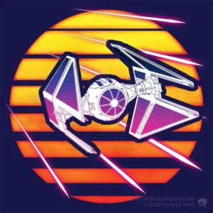 Synthwave TIE Interceptor - Star Wars Art - Patrick King Art