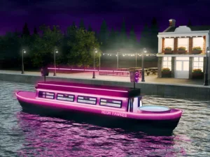 Neon Fawkes Canal Boat Commission - Patrick King Art