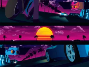 Showdown - Synthwave Art - Patrick King Art