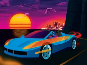 The Pursuit - Synthwave Art - Patrick King Art
