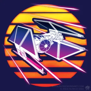 Synthwave TIE Avenger - Star Wars Art - Patrick King Art