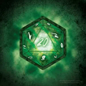 Green Dragon D20 - Patrick King Art